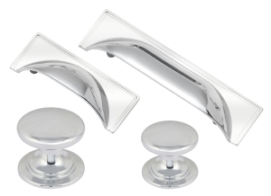 Windsor polished chrome cup handles and matching knobs collection
